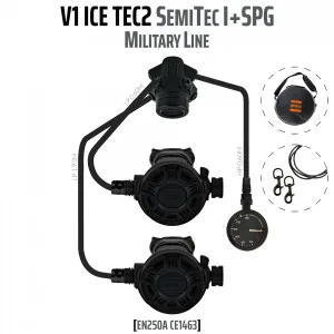 V1 ICE TEC2 SemiTec I regulator set with pressure gauge, Military Line