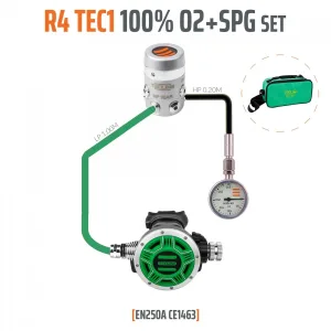 R2 TEC1 100% O2 G5/8 regulator with pressure gauge