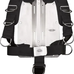 Comfort adjustable harness with 6 mm stainless steel backplate