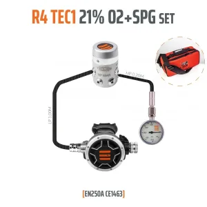 R4 TEC1 21% O2 G5/8 regulator with pressure gauge