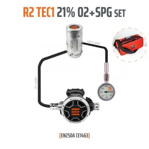 R2 TEC1 21% O2 G5/8 regulator with pressure gauge