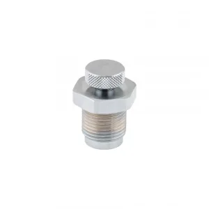 DIN valve blind plug with pressure release