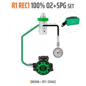 R1 REC1 100% O2 M26x2 regulator with pressure gauge