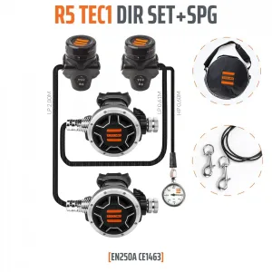 R5 TEC1 DIR regulator set with pressure gauge