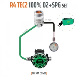 R4 TEC2 100% O2 M26x2 regulator with pressure gauge