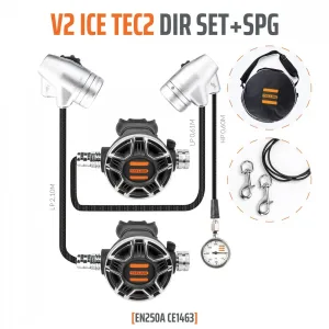 V2 ICE TEC2 DIR regulator set with pressure gauge