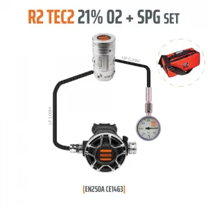 R2 TEC2 21% O2 G5/8 regulator with pressure gauge