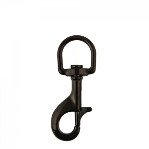 Stainless steel bolt snap 100 mm with D-type eye, black, Military Line