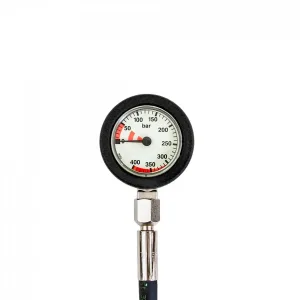 Side Mount pressure gauge 52 mm, 400 bar, with 20 cm HP hose