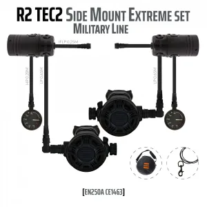 R2 TEC2 Side Mount Extreme regulator set, Military Line