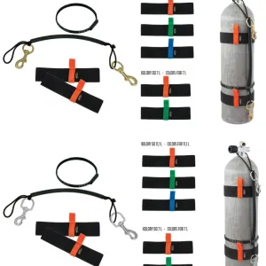 Stage rigging kit for 7 l tank, brass bolt snaps