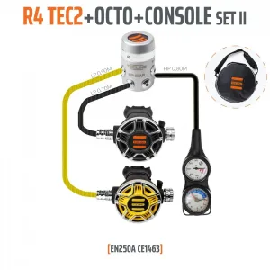 R4 TEC2 regulator set II with pressure gauge and depth gauge console
